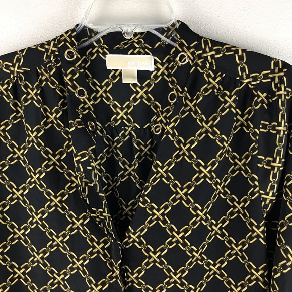 Michael Kors Tops - 🛍 Michael Kors Black Gold Blouse Large